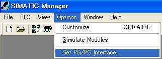 Options - Set PG/PC Interface